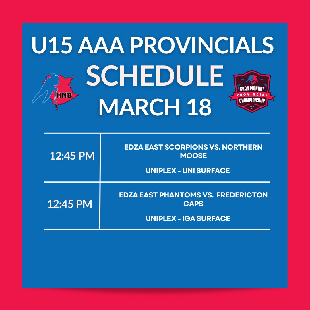 HNBProvincials's tweet photo. U15 AAA Semi-Finals Schedule ⤵️ https://t.co/e2PTdKPSaP