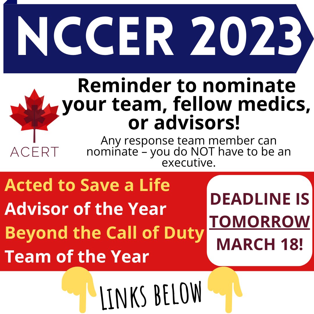 ACERTBOD's tweet photo. 🚨 REMINDER: AWARD NOMINATIONS DUE TOMORROW🚨 

Links in Instagram &amp; Facebook posts. 

Do you have someone on your team who deserves to be recognized? An outstanding advisor? Do you think your team deserves recognition for outstanding service? Then you should nominate them! https://t.co/WMXm1DgBvV