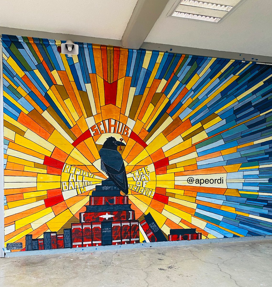 apeordi's tweet photo. 📸 Mural en honor a Sci-Hub en la Facultad de Ciencias de la UNAM.

🗝️ sci-hub tiene millones de artículos científicos y académicos gratis.

👩🏻 Su creadora, Alexandra Elbakyan, desarrolló el repositorio para combatir al alto costo de acceder a artículos científicos. https://t.co/97WixUROzz