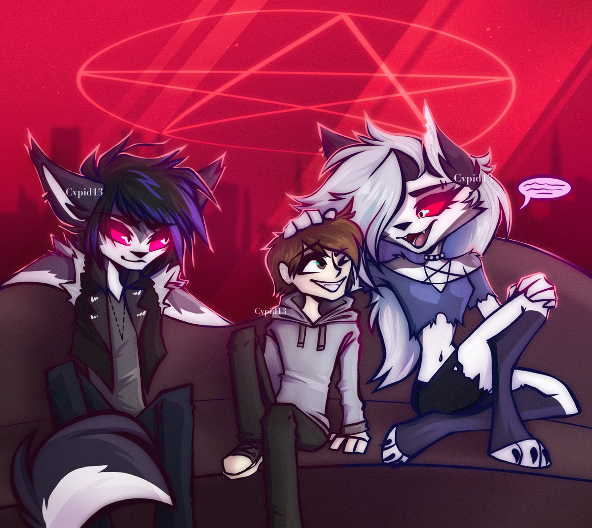 🌇🌅Cody with Loona and Slade🌅🌇

Art by Cvpid13 
Slade OC by Blurey08 
Cody OC by MetalBrony823
Based on the fanfiction "Cody the Guardian of Hell" 
#helluvaboss #HelluvaBoss #fanart #HelluvaBossLoona #Loona #hellhound #HelluvaBossFanart #vivziepop #hazbinhotel #HazbinHotel