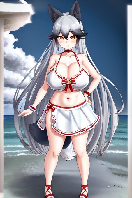 AI描きプログラムでギンギツネの水着姿を作ってみました🦊💦

#けものフレンズ
#stablediffusion 
#AIイラスト #AIart 