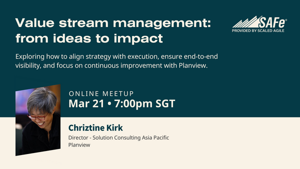 ScaledAgile's tweet image. Register now for the ASEAN March Meetup, where Chriztine Kirk from Planview will discuss value stream management and offer insights to help you achieve a successful digital transformation.

meetup.com/asean-scaled-a…

#Agile #SAI #valuestreammanagement