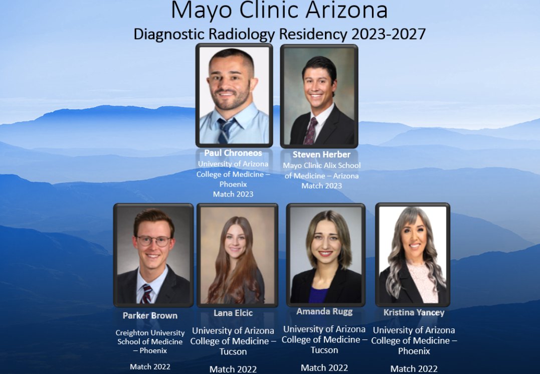 Mayo Radiology Arizona (@mayoradiologyaz) on Twitter photo Welcoming our two incremental R1 who matched will be starting this July! <a href="/MayoRadiology/">Mayo Clinic Radiology</a> AZ Welcoming our two incremental R1 who matched will be starting this July! <a href="/MayoRadiology/">Mayo Clinic Radiology</a> AZ