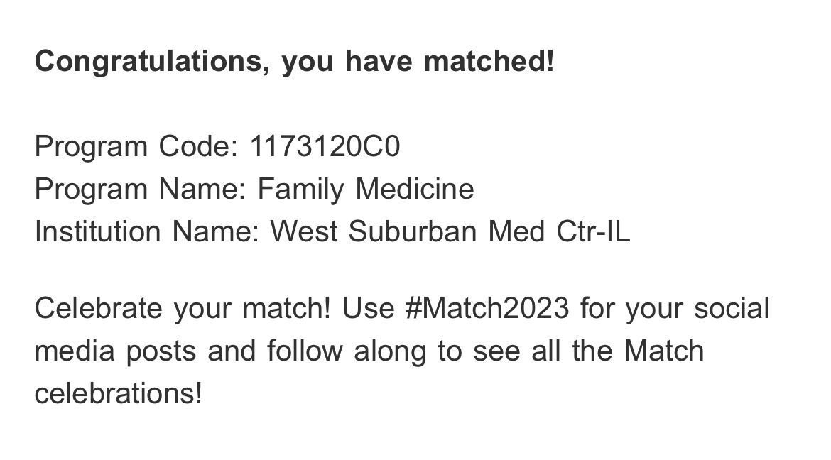 SYG_MD's tweet photo. 📢 I'm thrilled to announce that I'll be joining the West Suburban Family Medicine Residency program in Chicago! 🎉👨‍⚕️ #MatchDay #residency #familymedicine #FMRevolution #Match2023 https://t.co/MsogTqwtAk