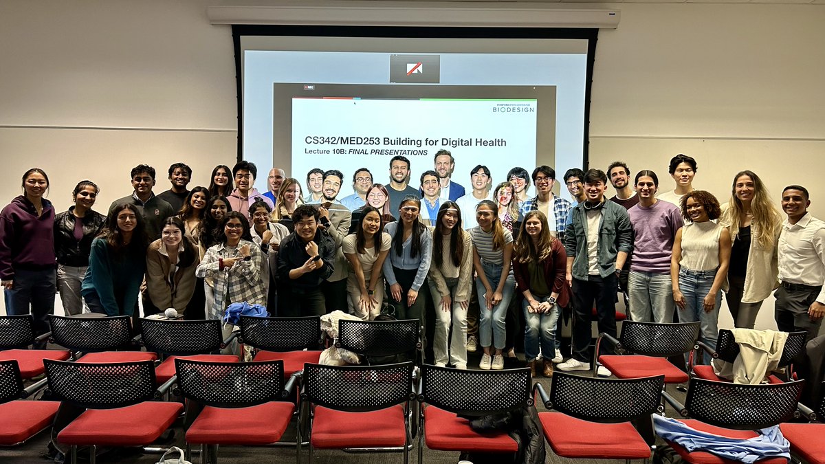 PSchmiedmayer's tweet image. Amazing final class presentations in our @SUBiodesign #CS342 Building Digital Health course. It was amazing to see what every team could achieve in only ten weeks using the new version of the #CardinalKit framework! @DrAalami @vishnuravi @griffinashleyc #FHIR #DigitalHealth