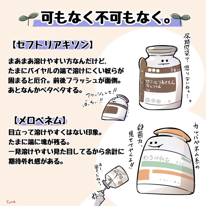 【溶けやすい抗生剤ランキング】その2ランキング基準は独断と偏見です#ツナ看。 