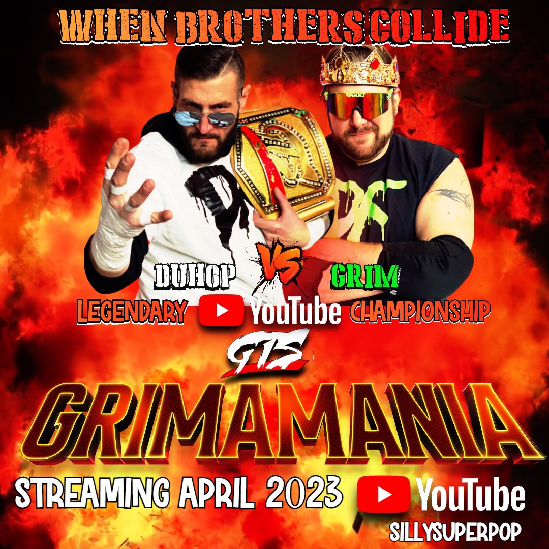 Truly proud of developing this poster. Paying an homage to Wrestlemania V when the Mega Powers Explode Now it’s the battle of DF!! @GrimsToyShow vs.@mewingwang Brothers Collide at Grimamania!! Make to tune in for the collision on YouTube!!