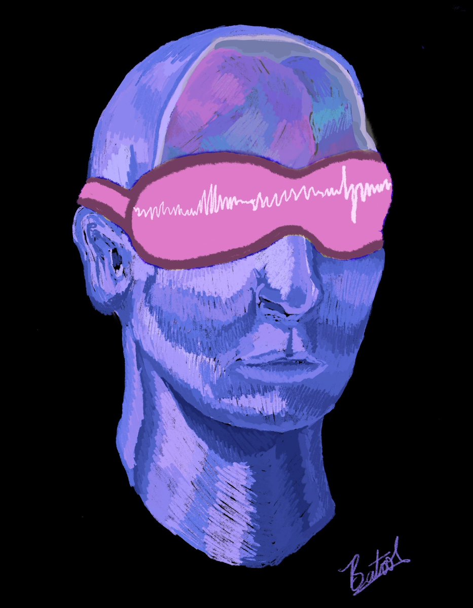 For #WorldSleepDay, I tried revising a previous painting to something a little different 😌. #brainart #sleep