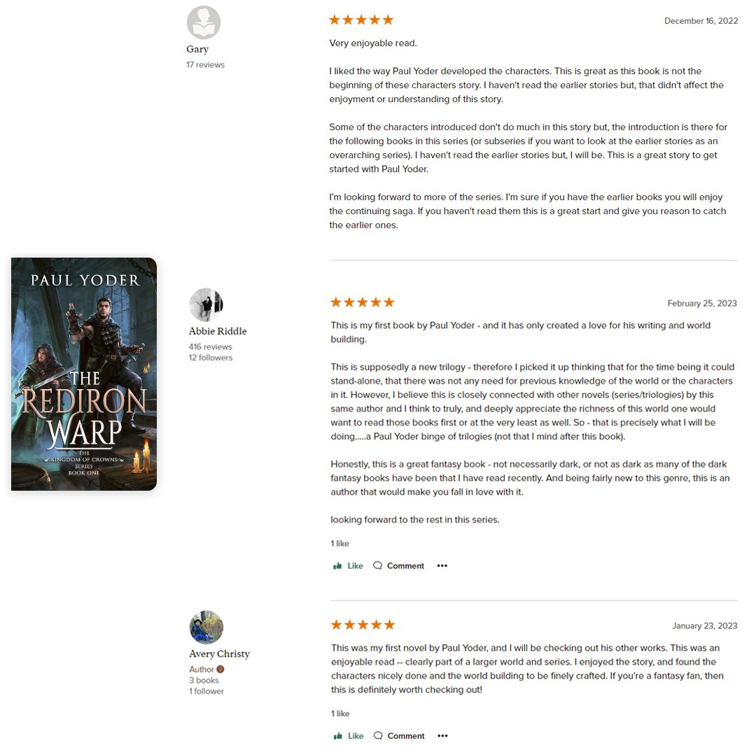 ArtistPaulYoder's tweet image. It's one thing to write the story, it's another to publish it for all to see and critique it. I always get nervous when I look through a new batch of reviews, but it's always nice when people are actually enjoying what you worked so hard to create. Encourages me to keep at it.🥰