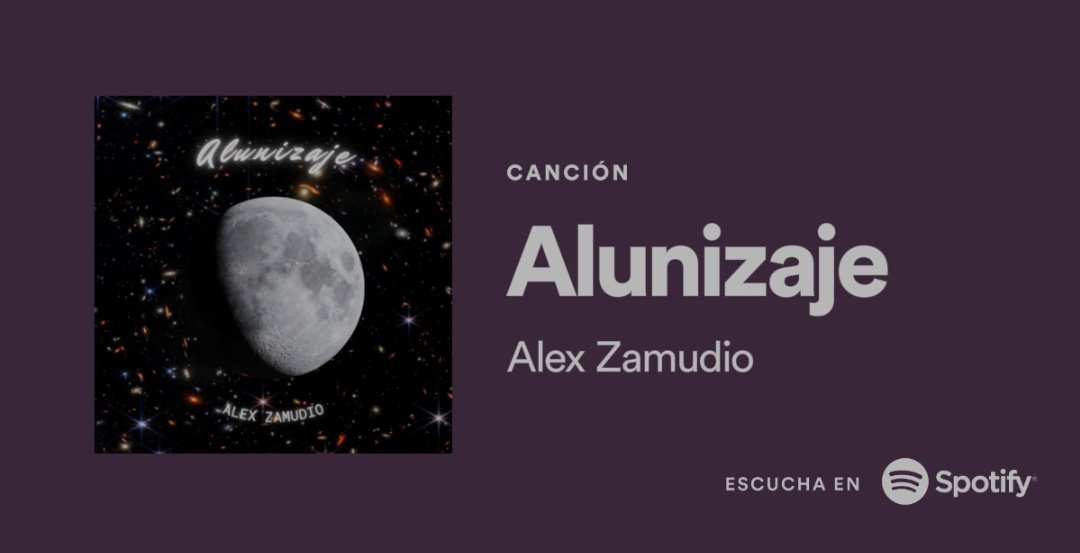 Prepárate para alunizar con la música de Alex Zamudio! 🚀🎶 Sigue el ritmo y disfruta de la emoción de la conquista del espacio con su éxito 'Alunizaje'. 🌕👨‍🚀  ¡Dale play y deja que la música te lleve a la luna y más allá! 🚀🎧 #Alunizaje #AlexZamudio #MusicaAlternativa