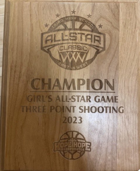 Congrats <a href="/lettie_michael/">Lettie</a> for winning the three point shootout at the Triad All-Star game tonight!!! What a huge accomplishment🏀🏀