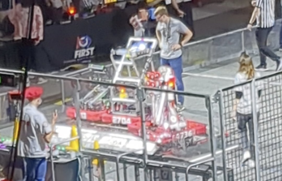 FRC1736's tweet photo. Day 2 of CIR has come to a close! Our Impact team presented today and did beautifully! We are currently ranked 8th in the qualifier rounds. Good luck to all teams tomorrow! #ChargedUp #frc #omgrobots https://t.co/43YHXZAlyu