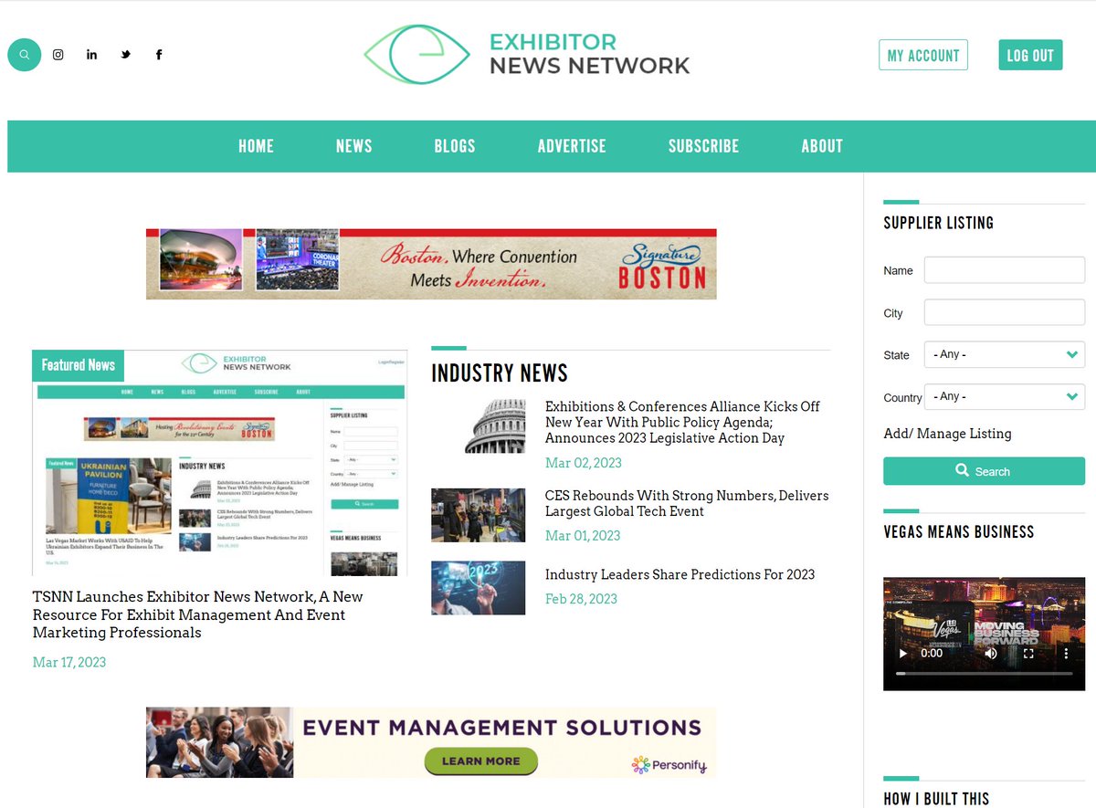 Make sure to check out <a href="/TSNN_com_US/">Trade Show News Network</a>'s new publication geared toward all those companies that exhibit in the 6,000 trade shows in the US - ExhibitorNewsNetwork.com - Make sure to subscribe to the weekly newsletter here! exhibitornewsnetwork.com/newsletter-sig…