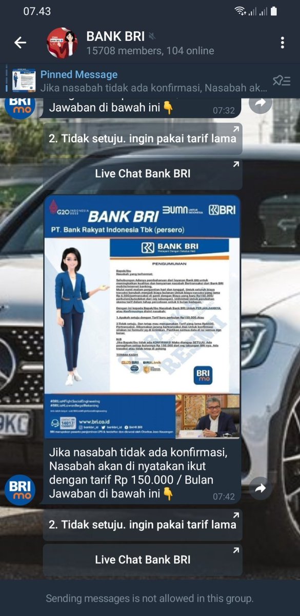 Sejak kapan bank @bri punya kayak begini wkakaaka... waspada ya yang dapat kayak begini. Ini via telegram .... #fakeaccount #fake #scam