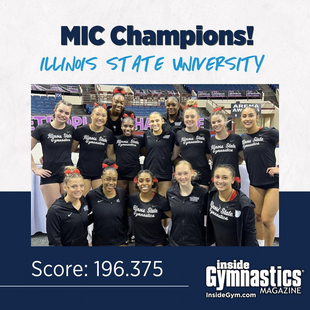 Inside Gymnastics (@insidegym) on Twitter photo Congratulations to <a href="/redbirdwgym/">Illinois State Gymnastics</a> for winning the MIC Championships with a program record team score! Congratulations to <a href="/redbirdwgym/">Illinois State Gymnastics</a> for winning the MIC Championships with a program record team score!