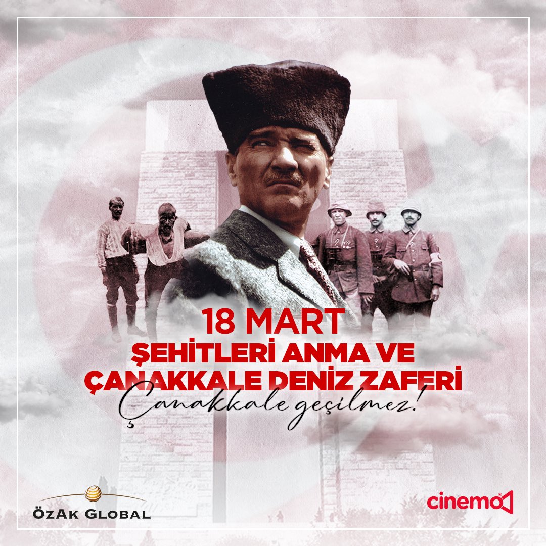 CinemoTR's tweet photo. 18 Mart Şehitleri Anma Günü ve Çanakkale Deniz Zaferi’nin yıl dönümünde başta Gazi Mustafa Kemal Atatürk olmak üzere vatan uğruna canlarını feda eden şehitlerimizi rahmet ve minnetle, gazilerimizi saygı ve şükranla anıyoruz. https://t.co/ieRKWbJoGy