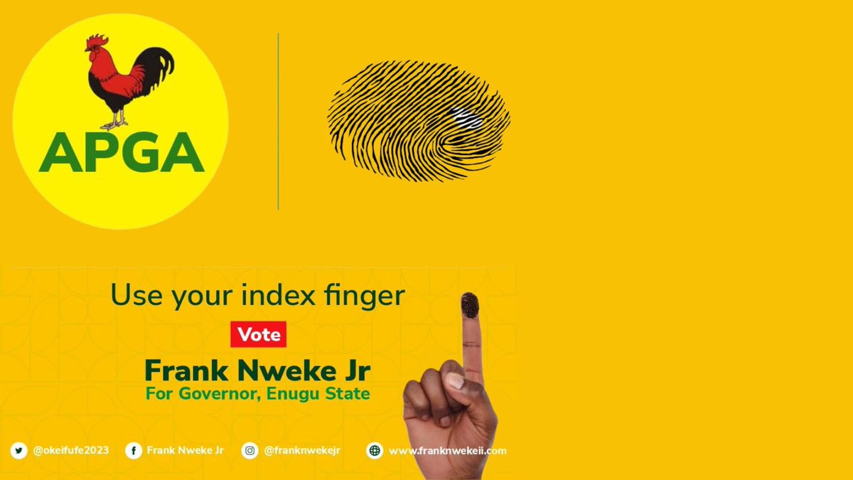 YFrankNwekeJr's tweet photo. We wish you a peaceful exercise today. 
The time is now, make your vote count! Think about your future, 8years from now!

Vote Frank Nweke Jr!

Talented #VoteAPGA Kremlin Kano MC Oluomo Mama G Ben Hundeyin Arrest Warrant Secret Service RIP Legend https://t.co/v9hUAOZL69