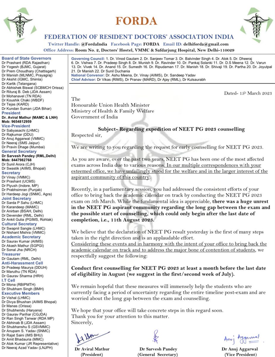 NeetPgUpdates's tweet photo. Conduct NEET PG 2023 Counselling in July: FORDA Writes Fresh Letter to Health Minister Mansukh Mandaviya
@FordaIndia @NeetPG16 @neetpg2023 @OfficeOf_MM @mansukhmandviya 
#MedTwitter #NEETPG23 #NEETPG #NEETPG2023RESULTS #NEETPGresults #neetpg2024 https://t.co/Io0tW4hZIU
