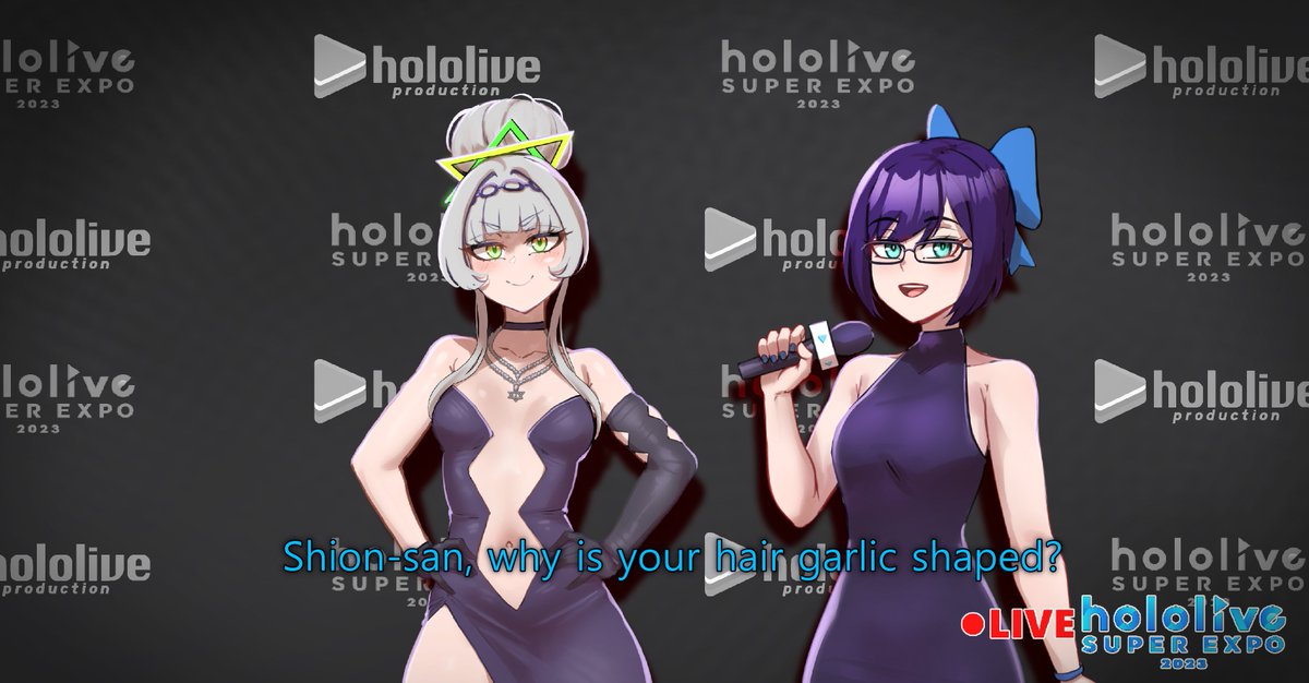 I drew Sana and Shion for a big Hololive art collab!
Also drew A-chan too
#HoloRedCarpet #ひろがるホロライブ #hololive 
#galaxillust #シオンの書物