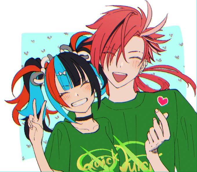 星5弓のおもしれー奴ら(前に描いたものは勝手なイメージでアーツTシャツ着せてたのでクイックに変えてみました) 