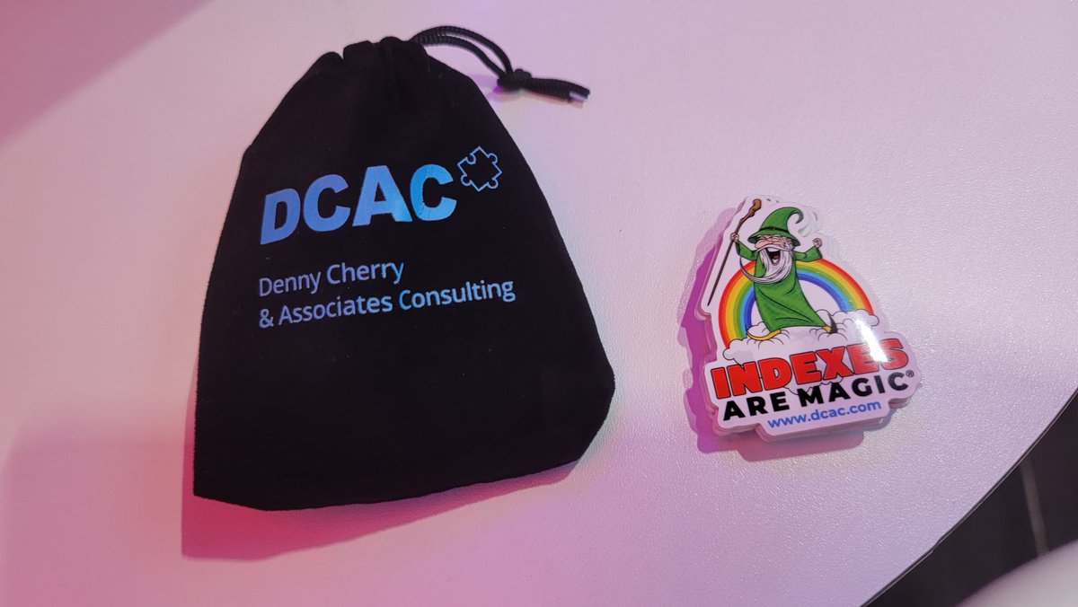 IndexesAreMagic's tweet photo. It is almost time for the final day for #sqlbits.

Be sure to take advantage of the final day to swing buy, grab some D&amp;D dice from @DCACco (there's a full set of 7 dice in our gift bags), say hi to the team and get some stickers (the one of me is the best). https://t.co/IVwETnbe7W