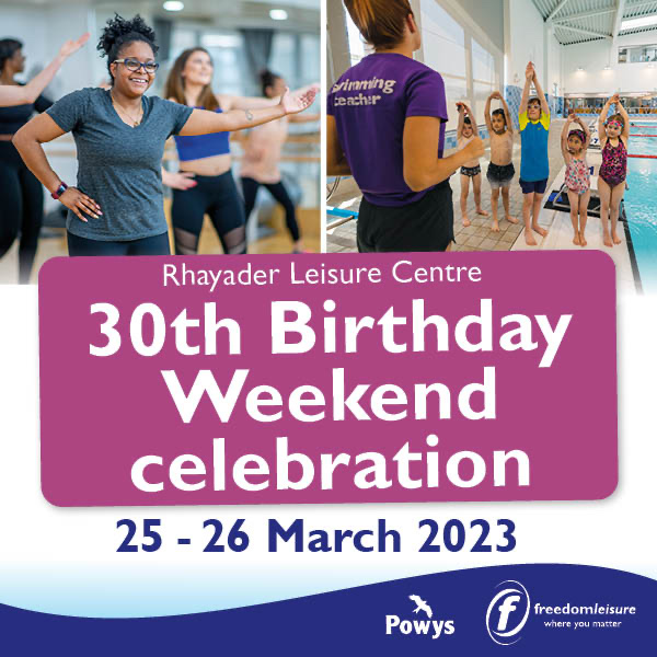 FreedomRhayader's tweet photo. Only 1 week to go!! 30th birthday celebrations.. come and join us for our open day!
🏊🏽‍♀️swim school taster session
🏋🏽‍♀️fitness class taster session
🏰bouncy castle and face painting
🟣membership offers 
🟢party offers https://t.co/wA0lQTw74m