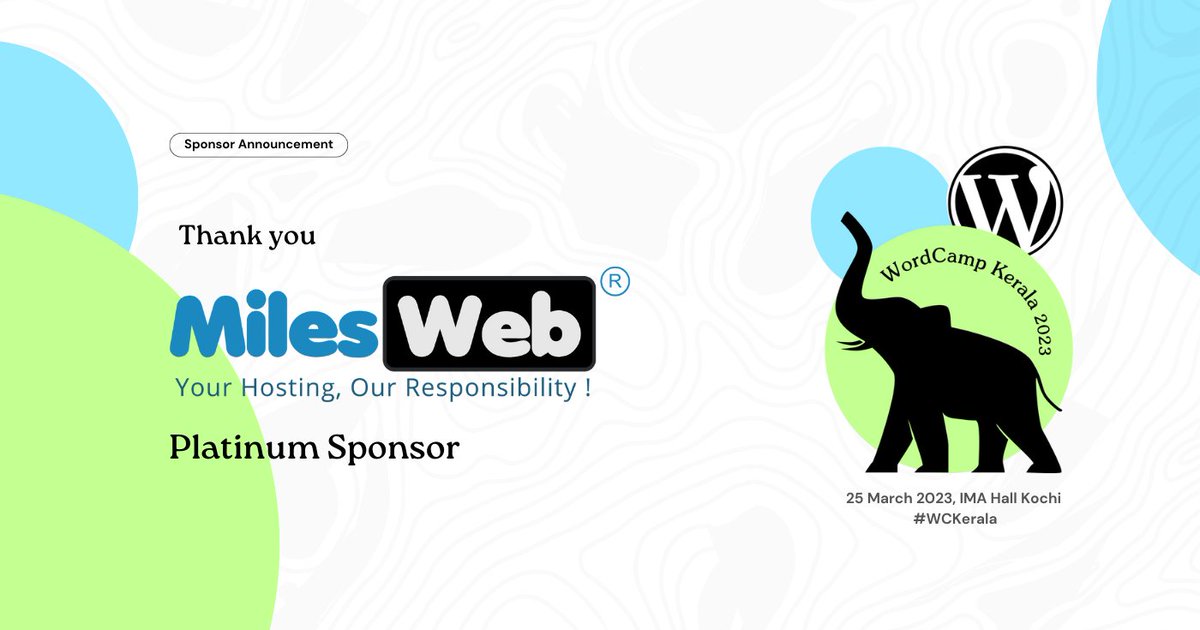 Here's a shoutout to our next Platinum Sponsor - @MilesWeb 

Thank you so much for your support in making WordCamp Kerala 2023 happen! 

kerala.wordcamp.org/2023/thank-you…

#wordpress #wordpresscommunity #wordpressindia
#wordcamp #wordcampindia #wckerala #wordpressdevelopers
