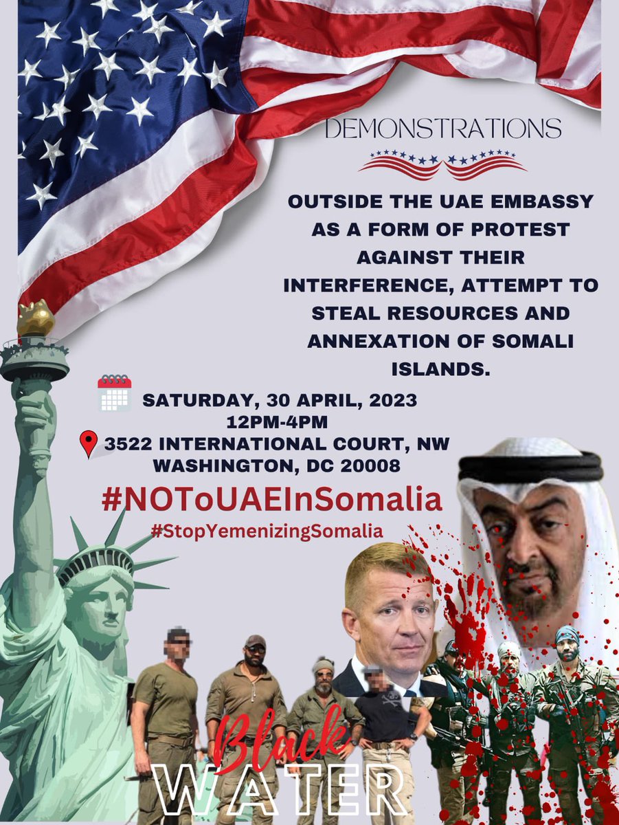 ShAbdiHersy's tweet photo. The 30th of April, fellow Somalis in Washington, Ottawa, London &amp; Paris are preparing to protest against the illegal interference of UAE in Somalia. @MohamedBinZayed is trying to Yemenize Somalia through bribery! #StopYemenizingSomalia #NoToUAEInSomalia. Defend your country 🇸🇴! https://t.co/JWwtTHbPQI