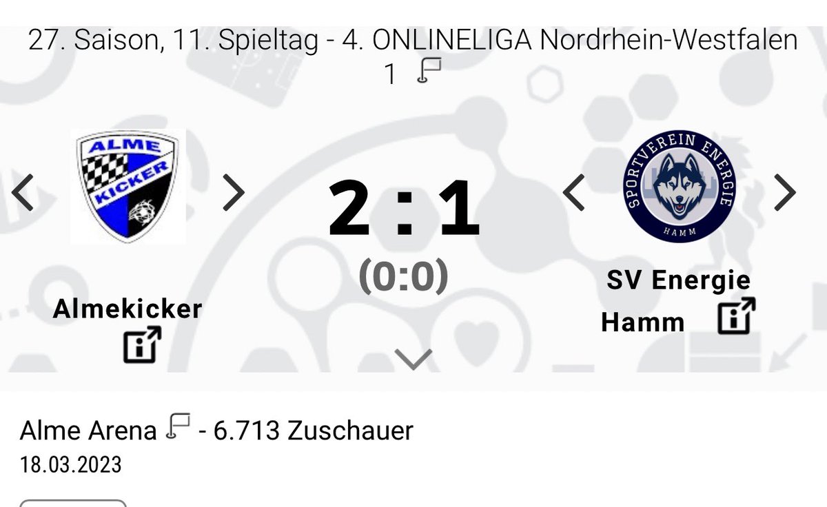 almekicker's tweet photo. Wir gewinnen unser drittes Spiel diese Saison. Das entscheidende Tor fällt erst in der 90. Minute und mit diesem #erfolg stehen wir zum ersten Mal auf einem Nicht Abstiegsplatz. Ich muss euch sagen, es fühlt sich gut an. #onlineliga #almekicker https://t.co/mW92dPsbXV