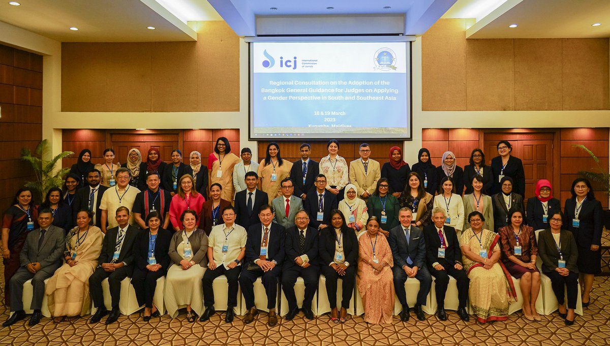 ICJ_Asia's tweet photo. Happening NOW !

Judges from 9 judiciaries deliberate on the Adoption of the #BangkokGeneralGuidance for Judges on Applying a #GenderPerspective in South &amp; Southeast Asia. https://t.co/EB4UMeHVMd