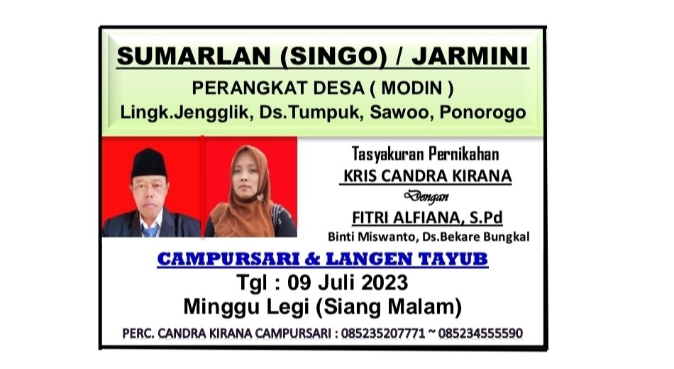 Sumarlan17's tweet photo. Nyuwun tambahing pangestu
Rek. BNI : 0821980610 https://t.co/2AiTBE30cX