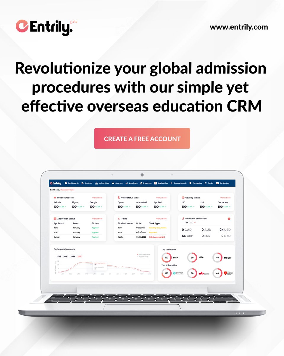 entrilyofficial's tweet photo. Streamline your global admission procedures and take your education business to the next level with our simple yet powerful overseas education CRM
https://t.co/lx88fx6upA

#entrily #EducationCRM #OverseasEducation #AdmissionProcess #CRMsolution #LeadManagement #StudentInformation https://t.co/uWB1xyycfw
