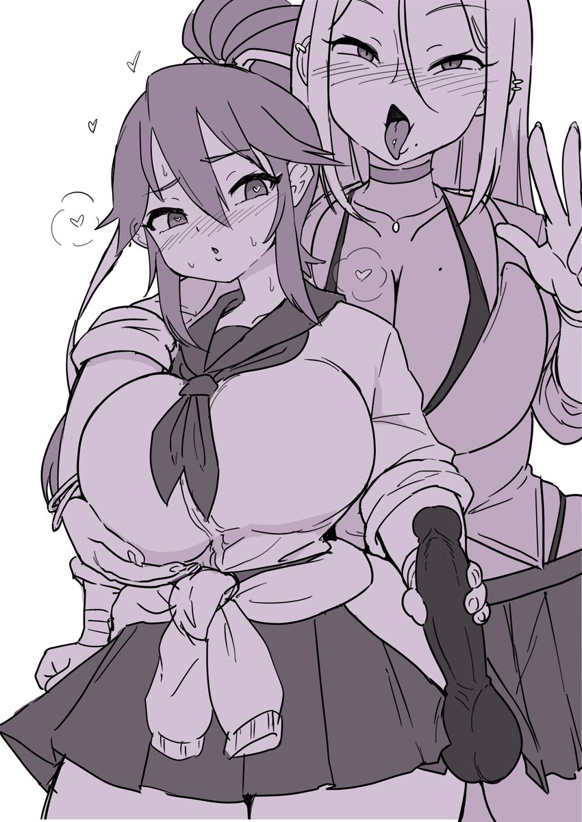 soborogo's tweet photo. 可愛く描くことを勉強中のラフ。
喧嘩っ早いが性根の良い不良JK
そしてエロい不良ふたJKに騙されて
チンポに夢中になっちゃうのだ…の図 https://t.co/fj3xECXF8D