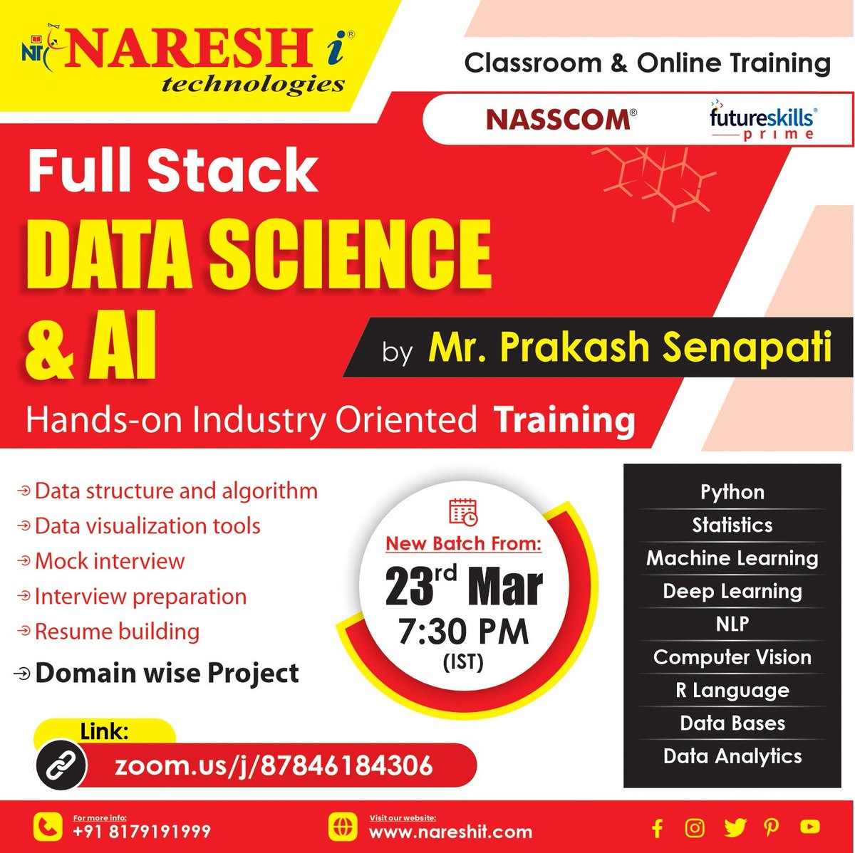 nareshitech's tweet photo. ✍️Enroll Now: https://t.co/E7WTSxiviC
👉Attend Free Demo On Full Stack Data Science &amp; AI by Mr. Prakash Senapathi.
📅Demo On: 23rd March @ 07:30 PM (IST)
For More Details:
🌐Visit: https://t.co/I1GA5vKK80

#Fullstackdatascience #ai #machinelearning #onlinetraining #education #it https://t.co/11ECJ1kIFm