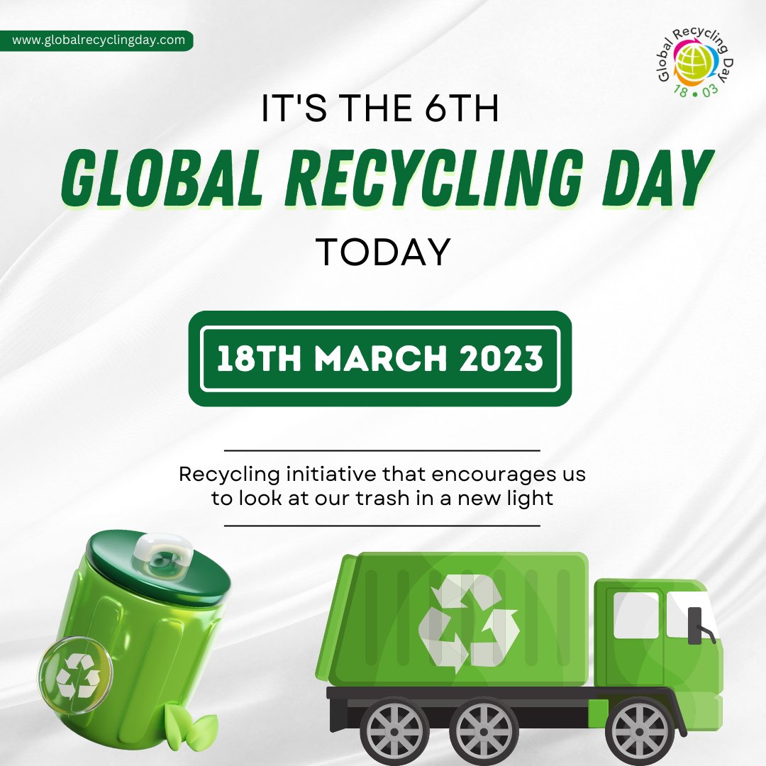 Today is <a href="/GlbRecyclingDay/">Global Recycling Day</a>. Let us all pledge to increase #Recycling, support #CircularEconomy, promote #ReduceReuseRecycle programs helping build #Green #HealthySustainable communities. Thanking all our Global friends as you help drive #ClimateChange &amp; #NetZero goals for 2050