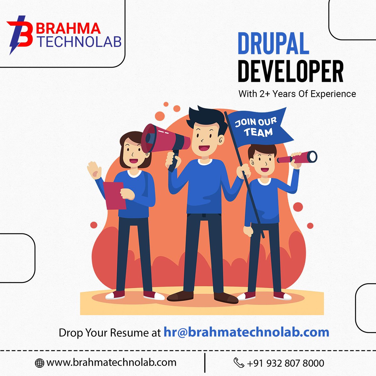 #brahmatechnolab #Hiring #drupaldeveloper #career #php #html #javascript #css #java #programming