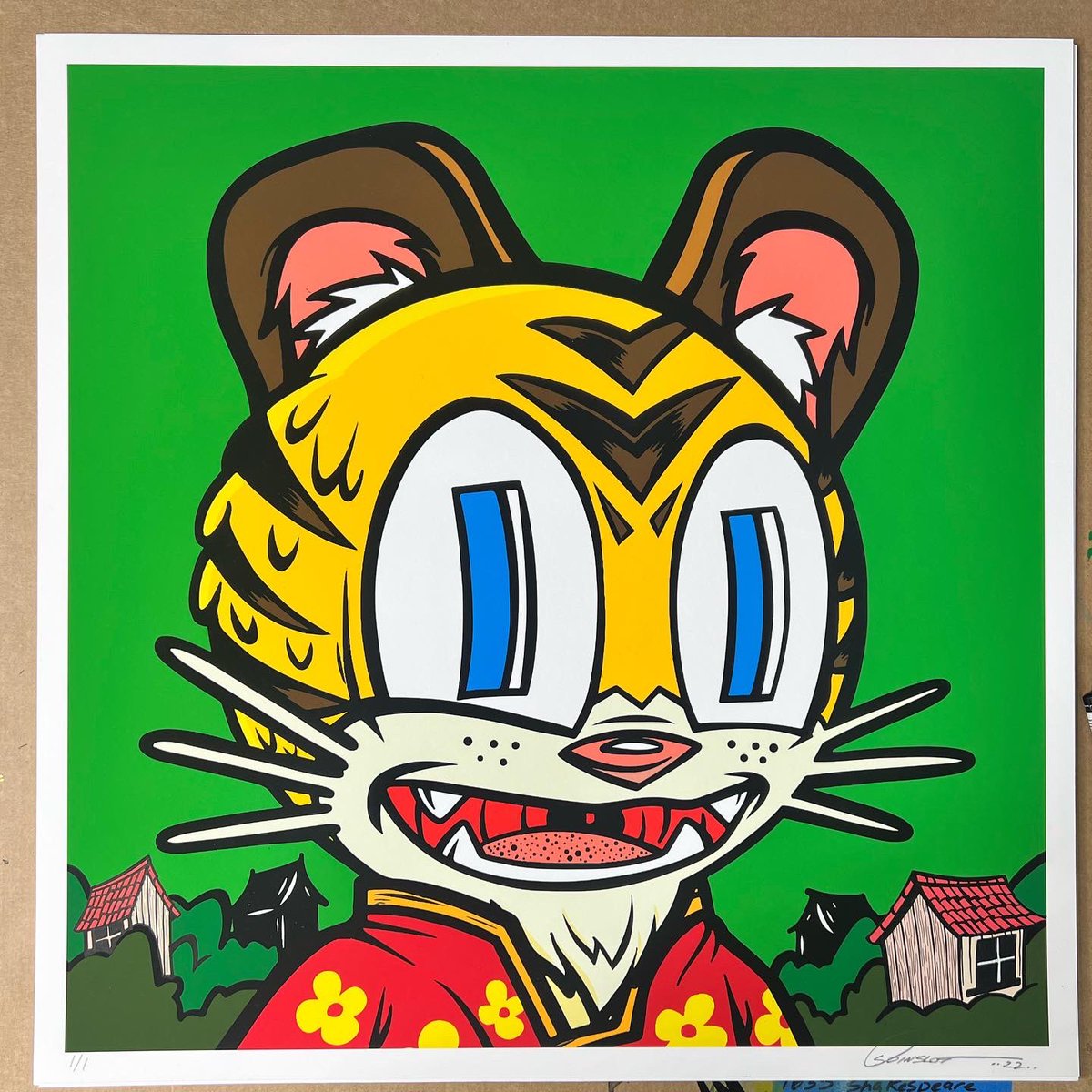 It’s the eye of the tiger! Another beautiful hand embellished print!