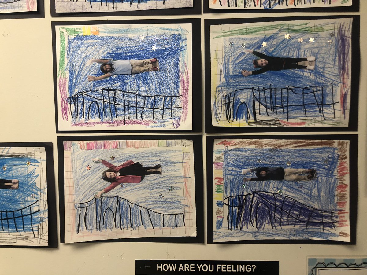 BurnsBunch601's tweet photo. This black history month post is overdue, but it works for women in history month, too! We drew the Brooklyn Bridge and then added photos of ourselves, flying over it, in the style of Tar Beach by Faith Ringgold. #kindergartners fun #IAECSPumas #ia_entrepreneurship https://t.co/7LbZiG8hoo