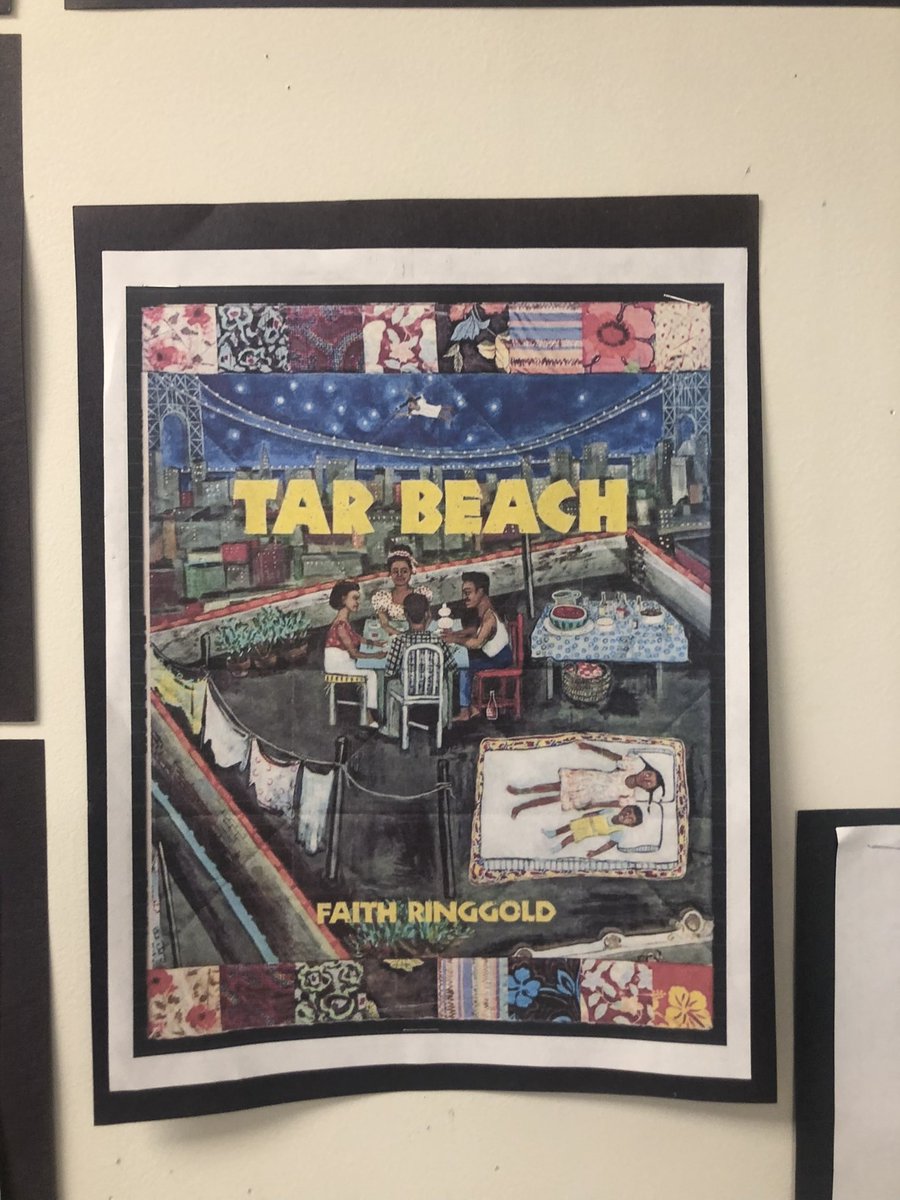 BurnsBunch601's tweet photo. This black history month post is overdue, but it works for women in history month, too! We drew the Brooklyn Bridge and then added photos of ourselves, flying over it, in the style of Tar Beach by Faith Ringgold. #kindergartners fun #IAECSPumas #ia_entrepreneurship https://t.co/7LbZiG8hoo