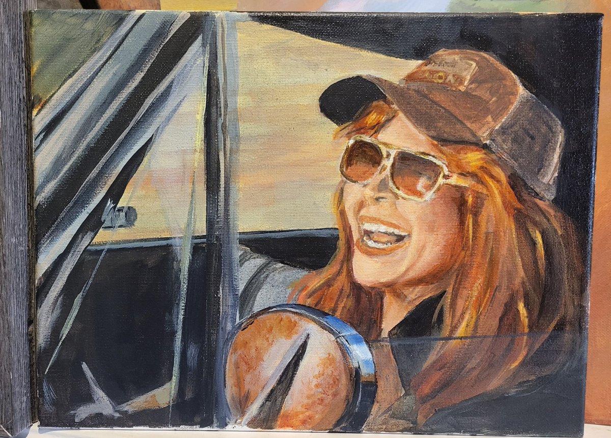 Fan art of Charlie from #pokerface in acrylics