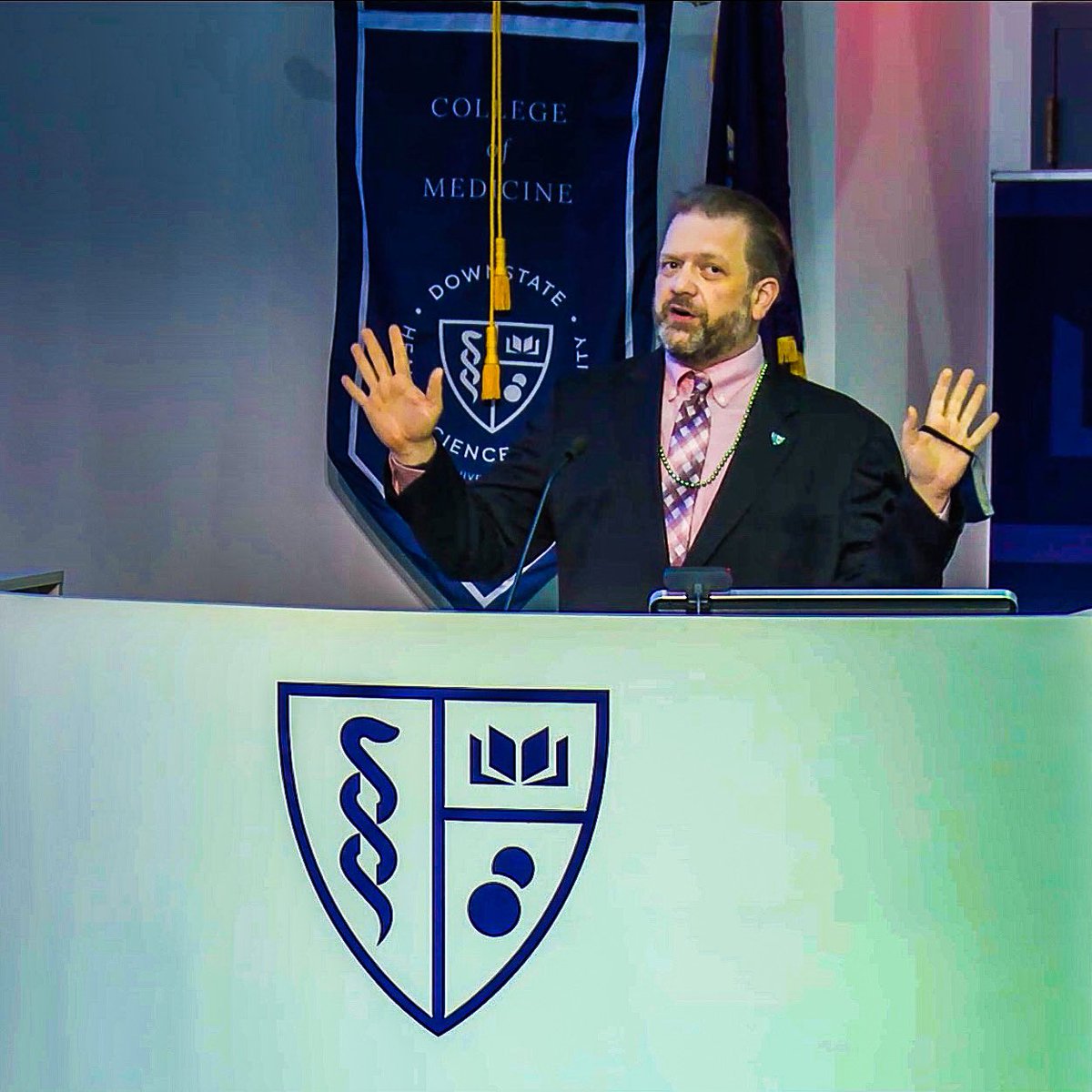 DrJeffreyP's tweet photo. It’s always a humbling honor to serve as the facilitator for our annual #DownstateMatch ceremony! CONGRATS to the @SUNYDownstate Class of 2023! You are #DownstateMade, #DownstateSTRONG, & we will always be your Downstate Family. We’re so proud of all of you! 💙 #Match2023 @SUNY https://t.co/xSjQN01mHS