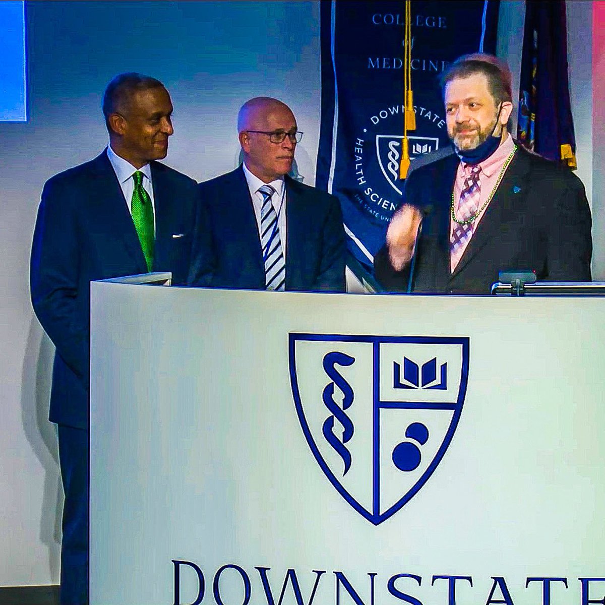 DrJeffreyP's tweet photo. It’s always a humbling honor to serve as the facilitator for our annual #DownstateMatch ceremony! CONGRATS to the @SUNYDownstate Class of 2023! You are #DownstateMade, #DownstateSTRONG, & we will always be your Downstate Family. We’re so proud of all of you! 💙 #Match2023 @SUNY https://t.co/xSjQN01mHS