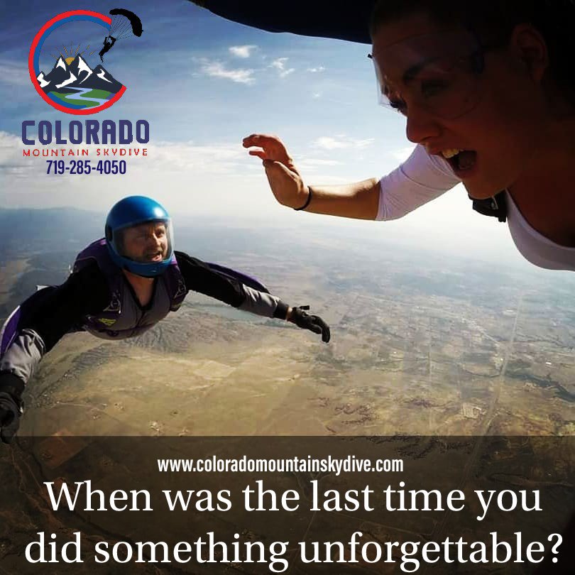 ColoradoSkydive's tweet photo. When was the last time you did something unforgettable? #tandemskydive #coloradosprings #adventure #thingstodo #outdoors #travel https://t.co/1KitsfN1pt
