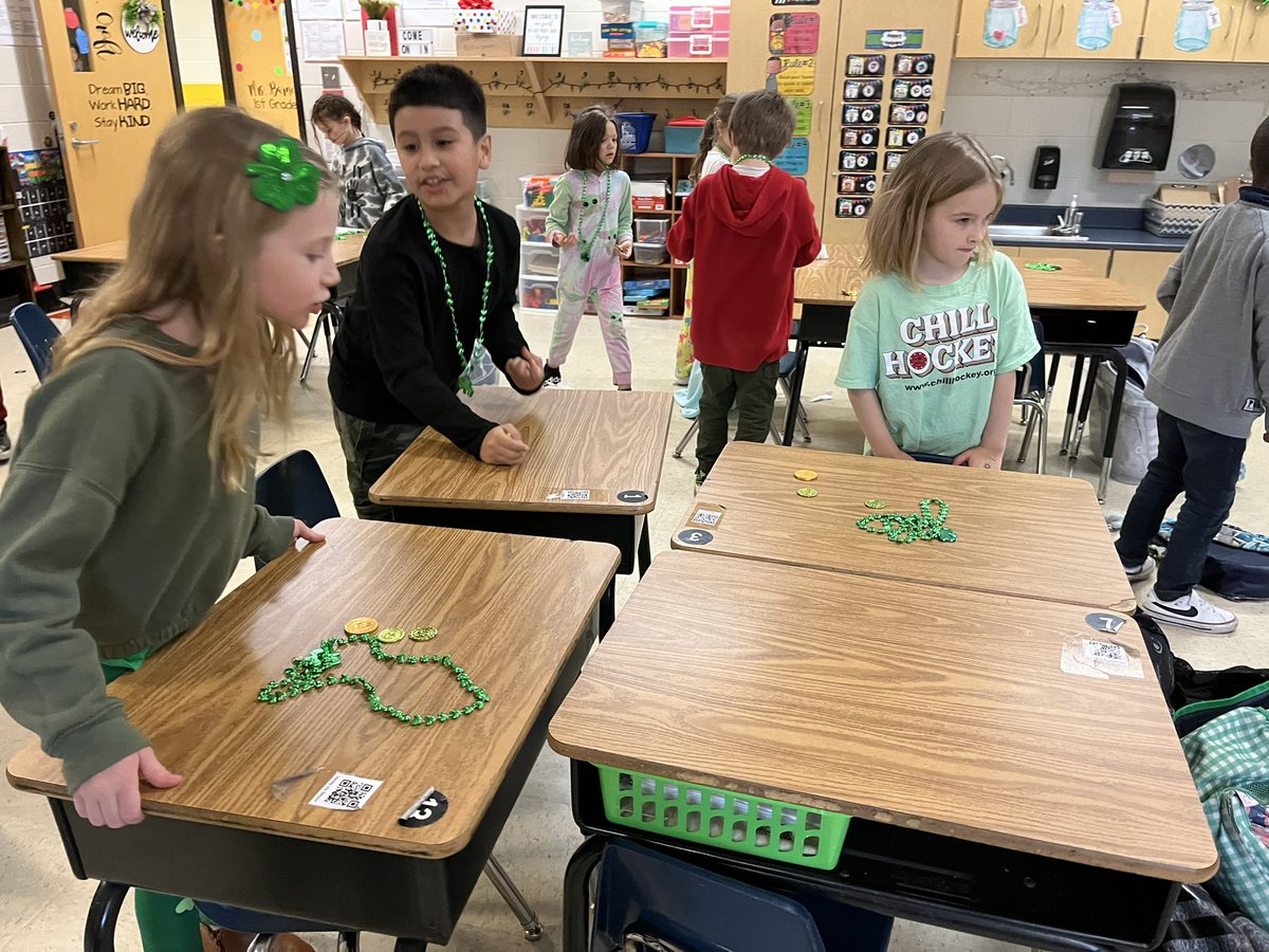 The_Katy_Croft's tweet photo. We learned how to draw a Leprechaun and the Leprechaun left us some goodies. He also made a mess! Happy Saint Patrick’s Day! 🍀🍀🍀🍀 @CherokeeSchools @IndianKnollES https://t.co/KkvZHYD3Hz