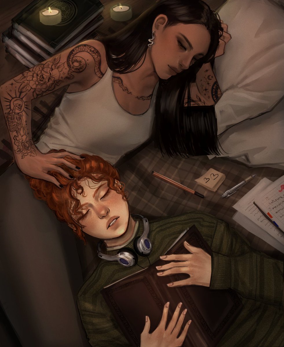 ArtsyChaneI's tweet photo. they're dating it's true leigh bardugo told me herself #ninthhouse #hellbent #alexstern #pameladawes https://t.co/scUkyOM9hR