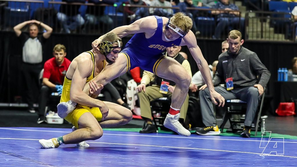 IAwrestle's tweet photo. Tanner Sloan is headed to the finals for @GoJacksWrestle 

Stand up Class 1A! 

#ncaawrestling https://t.co/yLnLx60eu5