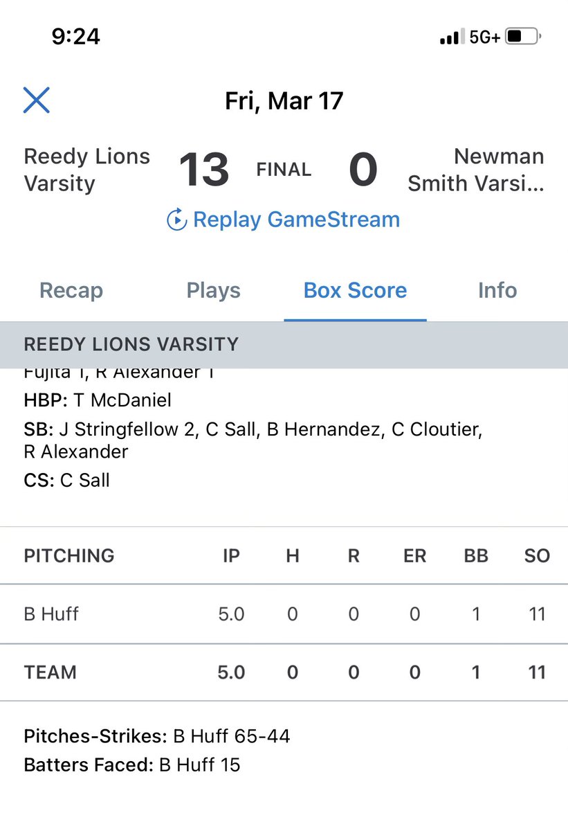 no no from tonight🤩First district start/11ks through 5 innnings with only one walk. 2-0 in district so far! 
<a href="/Velo_doc/">Dr. Tyler Winfield</a> <a href="/ReedyBaseball/">Frisco Reedy Lions Baseball</a> <a href="/FiveToolTexas/">✭Five Tool Texas✭</a> <a href="/OdessaCBaseball/">Odessa College Baseball</a> <a href="/Coach_KLay/">Kurtis Lay</a>