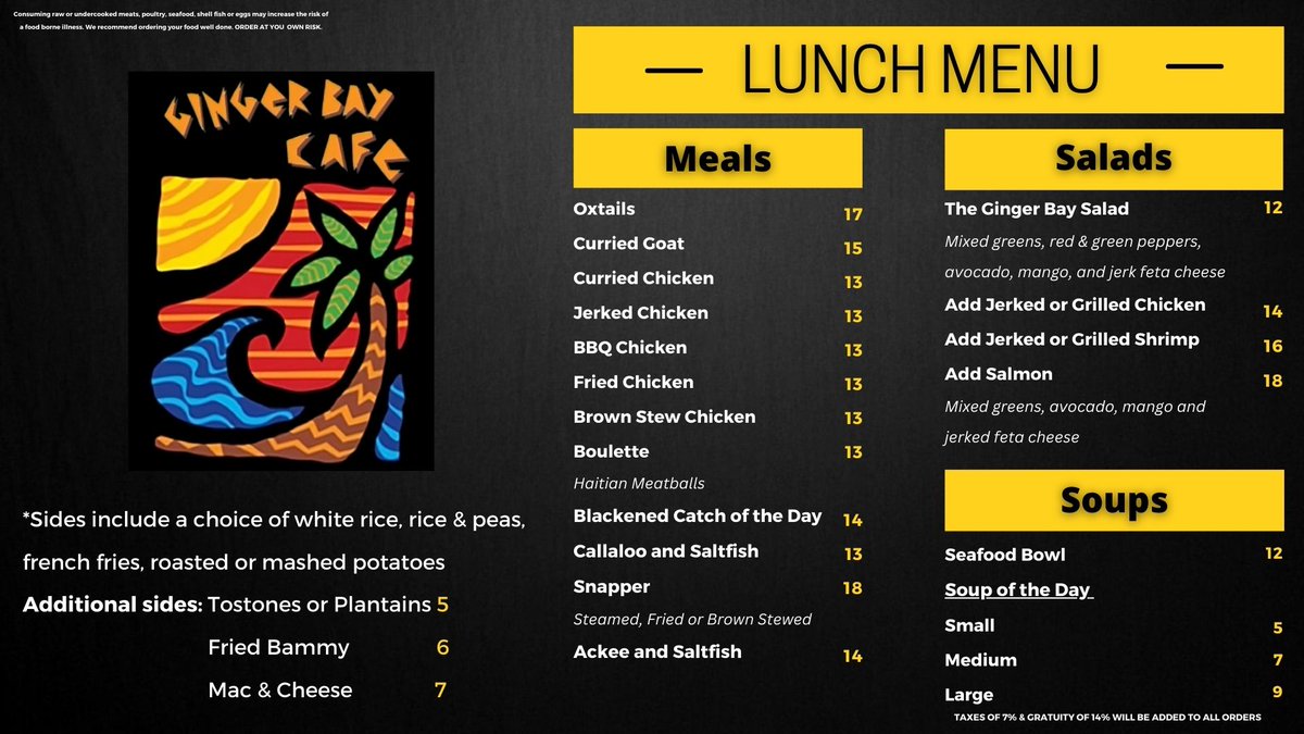 GingerBayCafe's tweet photo. Check out Ginger Bay for lunch! Our new menu is made for your tastebuds!! https://t.co/6kE1hzldYz