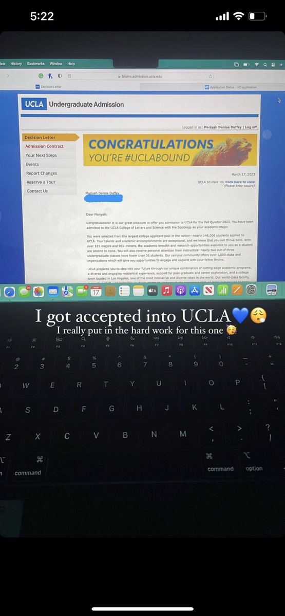 I got accepted into UCLA spoke it into existence 💙🥺 #uclabound #UCLA