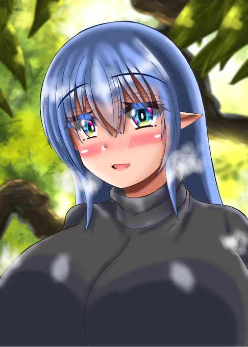 ←mimicにクロサキの絵を学習させて生成した絵それを元に描いた絵→なんだろう…杏奈ちゃんと桔梗ママを学習させたからか二人をミキシマックスした見た目になったな…。 